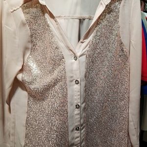Pink sequin dress shirt